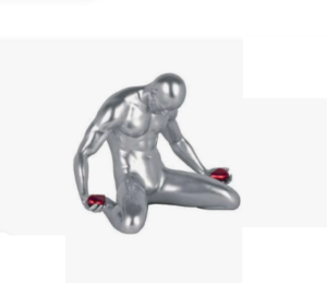 scultura-in-resina-cuore-rosso-ambienti-glamour-uomo-cuore-rotto-argento