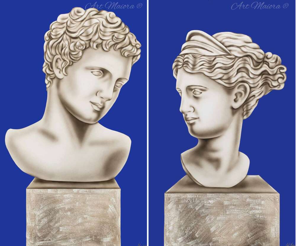 Quadro "eterno amore" blu - Art Maiora (set due pezzi) - immagine 4