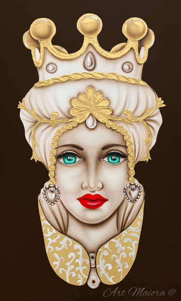 Quadro teste di moro "Crown" oro - Art Maiora (set due pezzi) - immagine 2