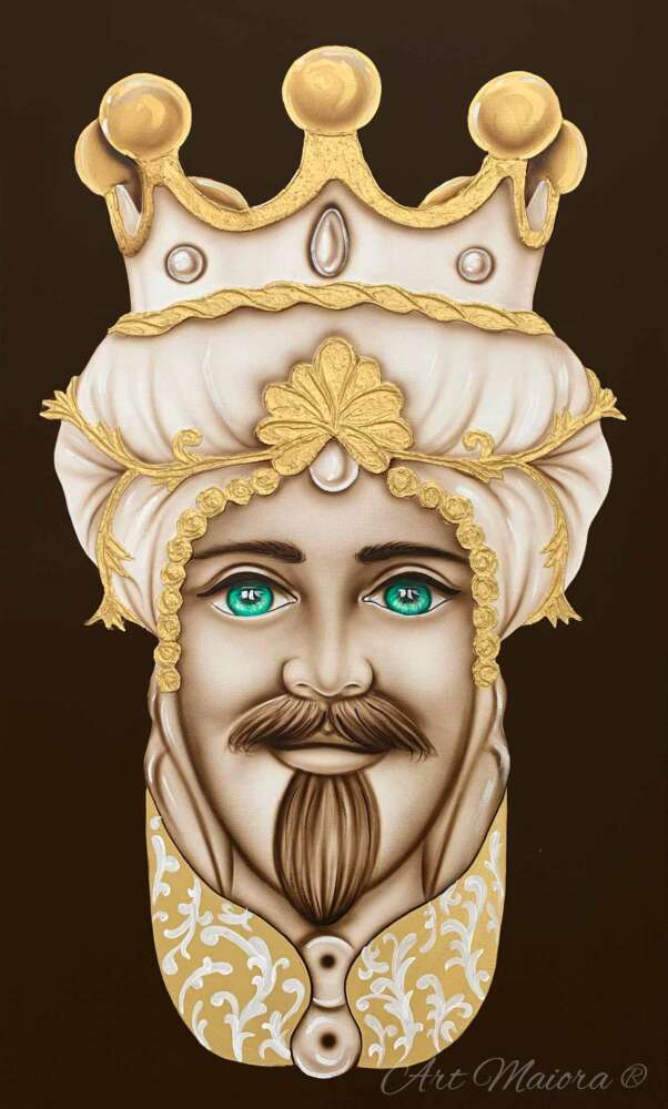 Quadro teste di moro "Crown" oro - Art Maiora (set due pezzi) - immagine 3