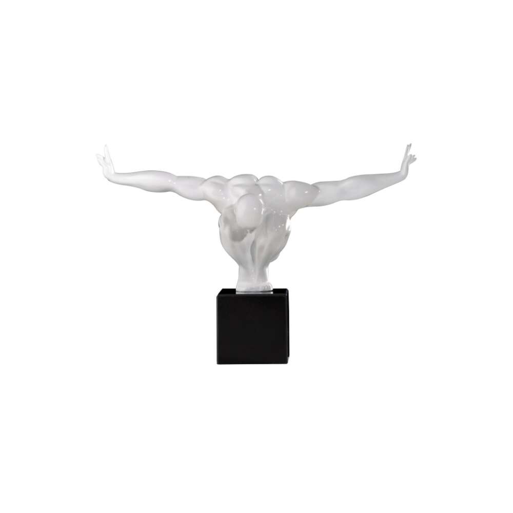 Scultura Ginnasta In Resina Bianca - Statua D'Equilibrio Per Casa/Ufficio, Idea Regalo Motivazionale