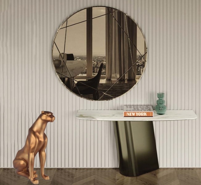 Scultura in resina pantera seduta bronzo