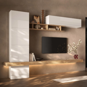 parete-tv-attrezzata-moderna-bianco-lucido-legno-rovere-cadiz (1)