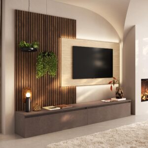parete-tv-design-pannello-legno-travertino-boiserie-dogata-legno-mercure-base-sospesa-cassetto-bronzo (1)