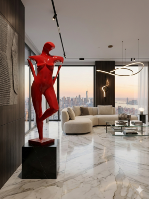scultura-in-resina-rossa-altezza-d'uomo