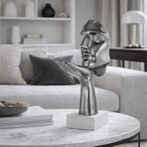scultura-in-resina-soffio-di-vento-pensiero-offerto-antracite-metallizzato