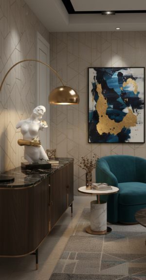 scultura-resina-amore-busto-bianco-oro-ambienti-glamour