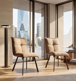 sedia-imbottita-tessuto-trapuntata-cuscinoni-beige-grigio-struttura-metallo-nero (2)