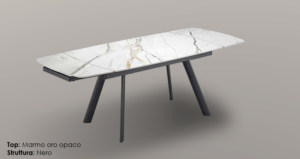 tavolo-a-botte-gres-ceramica-calacatta-gold-opaco-struttura-nera-tavolo-allungabile-160x240cm-