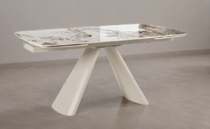 tavolo-a-botte-piano-bianco-lucido-marmorizzato-struttura-cachemire-beige-tavolo-allungabile-160-240cm (3)