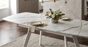 tavolo-gres-ceramica-piano-calacatta-gold-opaco-struttura-bianco-tavolo-a-botte-allungabile-140cm (2)