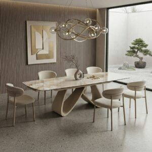 tavolo-a-botte-allungabile-gres-ceramica-onice-gold-lucido-struttura-sabbia-tavolo-a-botte-180cm-allungabile-a-260cm (2)