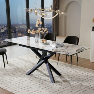 tavolo-rettangolare-allungabile-gres-ceramica-michelangelo-bioanco-lucido-struttura-metallo-nero-140cm (2)