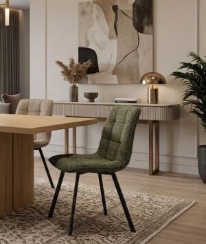 sedia-alfi-tessuto-verde-struttura-nera
