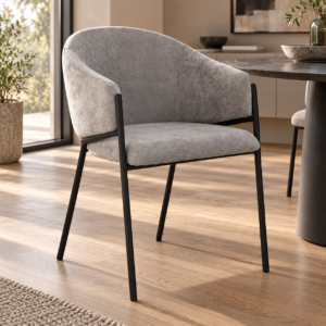 sedia-poltroncina-design-tessuto-grigio-struttura-metallo-nera-armchair-chair-grey (1)